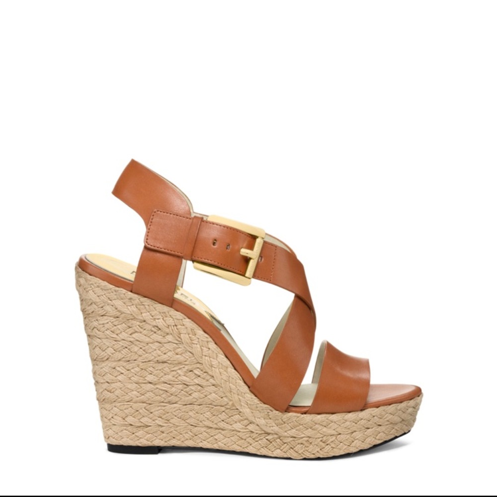 Michael Kors Tan Espadrille Wedges